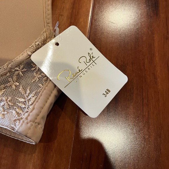 Rene Rofe Beige Bra Style B2389 Underwire Nude Floral Intimates New Size 34B - Picture 2 of 9